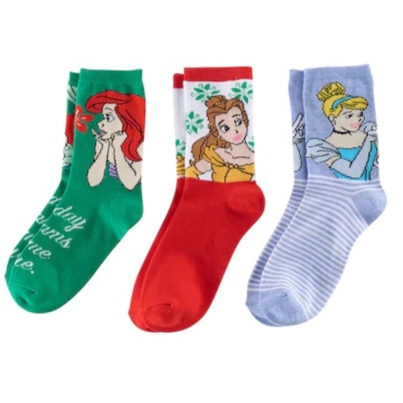 Disney PRINCESS Pack of 4 Socks NWT